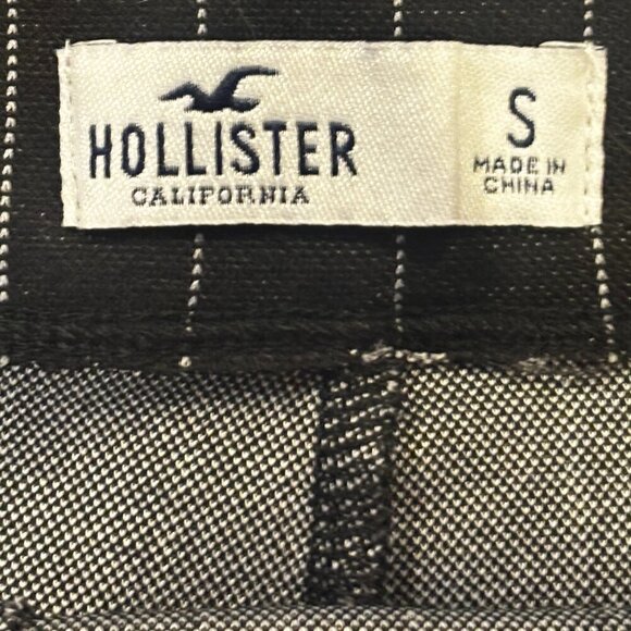 Hollister Black Pinstripe Straight-Leg Pants | Women’s Small - Picture 3 of 3